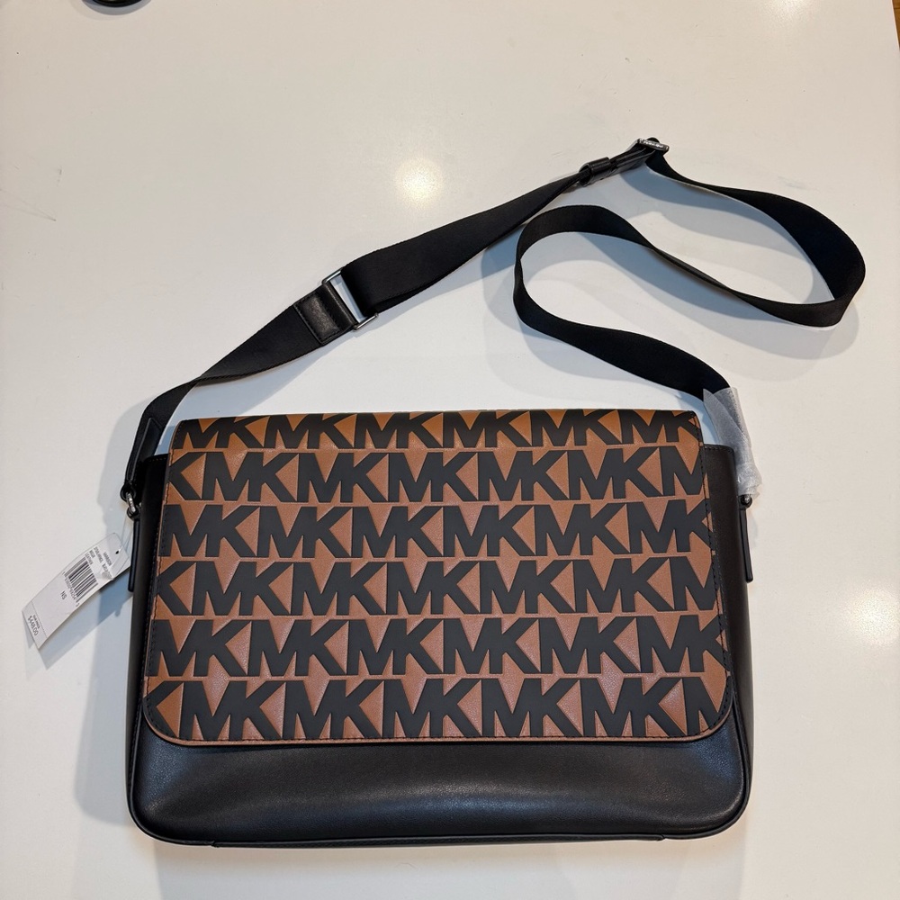 Michael Kors Black and Brown Men's Messenger Bag